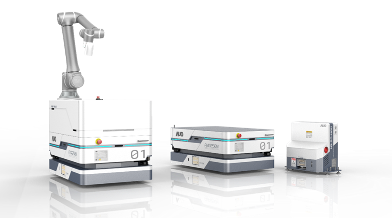 万博數位開發的自主式移動機器人（AMR250M），搭配全向輪並結合AI演算法、2D LiDAR、3D攝影機等技術，協助客戶實現產線全自動化